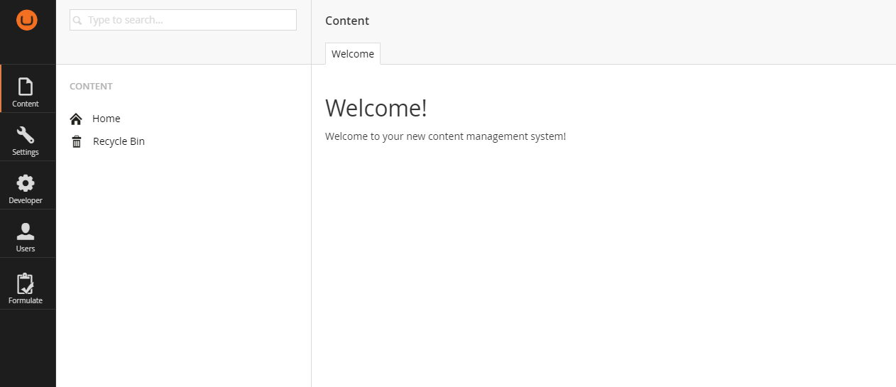 Your new welcome dashboard. This clean interface greets you each time you log in.